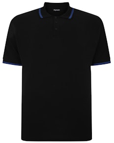 Bigdude Tipped Polo Shirt Black/Royal Blue